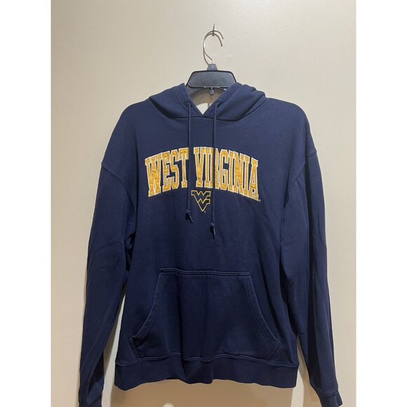 West Virginia “Mountaineers” Hoodie Sweatshirt ~ Sz Medium ~ Blue & Gold - Picture 2 of 6